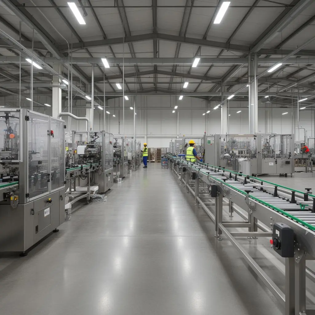 Interior de fábrica em operação